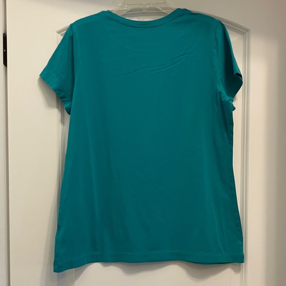 Lands' End Twin Set Teal Cardigan Sweater Size M and Teal Tee Size Large - Picture 11 of 14